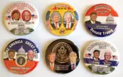 Donald Trump Mike Pence Inauguration 2017 Set of Six Collector's Buttons 2.25"