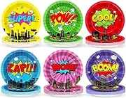 60Pcs Superhero Birthday Party Paper Plates 9in Disposable Tableware Dinnerware Set for Kids Boys Theme Party Decoration Supplies