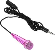 uxcell Mini Microphone Tiny Microphone Portable Microphone Mini Mic for Singing Voice Recording Video for Phone Computer Notebook Rose Red
