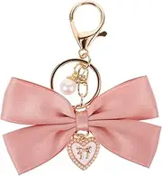 [SAFIGLE] Bowknot Pearl Keychains, Cute Pearl Bow Charms Keychains Bowknot Keyrings Backpack Wallet Pendants for Car Purse Bow Keys Holder Handbag