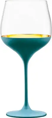 Nicolette Mayer 'ORO24k' Peacock Blue Grand Burgundy Wine Glass, New
