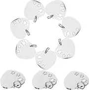 WOONEKY 10pcs Cute Heart Shaped Dog Id Tags Blank Stainless Steel Pet Name Tags with Hollow Paw Pattern Durable and Resistant for Engraving Multi Functional for Pets and Keychains