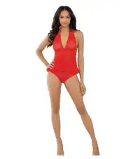 Sensuous Halter Tie Heart Cami & Thong Red - M/L - New w/Tag