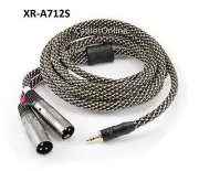 12ft Premium Stereo 3.5mm Plug to 2-XLR Male Braided Sleeve Audio Mixer Cable