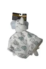 Nunu Blankets & Beyond Blue white elephant lovie security blanket plush Nunu