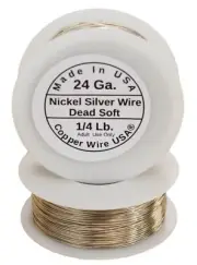 24 Ga Nickel Silver Round Wire 1/4 Lb. 200 Ft. Spool ( Dead Soft ) Made In USA