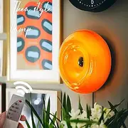 Bofea- Modern Orange Donut Wall Lamp, Plug-in Table Lamp Or Plug-in Wall Score, Creative Atmosphere Wall Light Orange Lamp for Bedside, Bedroom Or Warm Decoration