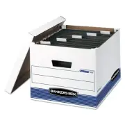 Bankers Box 00785 HANG'N'STOR Storage Boxes for Letter/Legal - WT/BL (4/CT) New