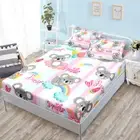Cartoon Animals Gift Bed Decor Fitted Sheet Set Single/Double/Queen/King Size