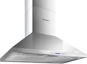 Devanti Range Hood 150cm 1500mm Commercial Rangehood Kitchen Canopy Chimney Wall Mount, Stainless Steel Over Stove Vent, 3 Speed Exhaust Fan Aluminium Filters LED Lights Silver