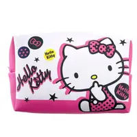 在飛比找蝦皮購物優惠-【現貨】小禮堂 Hello Kitty 皮質拉鍊化妝包 (粉