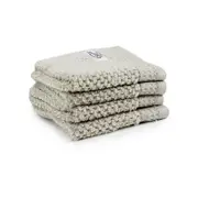 4pc Onkaparinga 30x30cm Avalon Face Washer 550GSM Soft Sand
