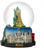 Paris - New York - London Snow Globe 65mm Eiffel Tower, Big Ben,Statue of Libery