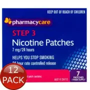 12 x Phcy Care Nicotine Patch 7Mg 7Pk