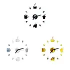 Sophisticated Acrylic Coffee Cup Mirror Clock for Elegant Living Rooms
