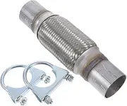 DRESSOOS 1 Set Car Exhaust Hose Stainless Pipe Auto Exhaust Flex Pipe Car Exhaust Flex Replacement Car Exhaust Flex Part Flexible Exhaust Repair Pipe Silver Stainless Steel 201