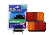 Elinz 2x LED Tail Lights Stop Turn Indicator Number Plate Light 12V Trailer Caravan 10M Narva 5 Core Trailer Cable