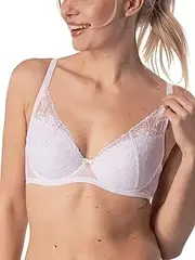 [mefemi] Push Up Bra - Women's Push Up - Laura BP16 - Bras for Women - Women's Underwear Lace - Adjustable Straps - Subtle and Elegant - Three-Row Hook Closure - White -