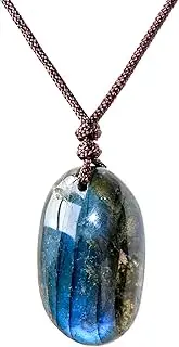 Spiritual Labradorite Necklace - Natural Labradorite Pendant, Shape Natural Stone Pendants | Regular Handmade Shape Healing Crystal Necklace for Unisex Adults, 3cm, 20g