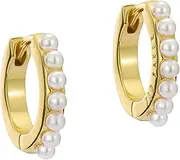 [TED BAKER] Women's London Persia Pearl Huggie Earrings (Gold/Pearl)