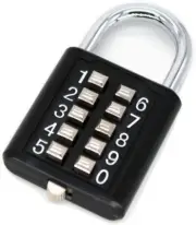 MIONI 10 Position Push Button Combination Padlock, 5 Position Locking Mechanism,
