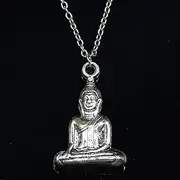 [ZOJK] Necklace 35X23Mm Meditating Pendant Short Long Women Men Colar Gift Jewelry Choker
