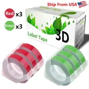 (3Red,3Green) Label Tape used for Dymo 20008 Dymo 1595GY Label Makers