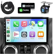 9" 8 Core 4G+64G Car Radio Stereo for Jeep Chrysler Dodge RAM with Wireless Carplay Android Auto DSP 36EQ, 1280 * 720 Resolution Android Car Radio for Jeep with GPS WiFi MirrorLink Backup Camera