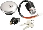 Ignition Switch for Suzuki GN125 1982-2001 Motorbike Safety Accessories Motorcycle Ignition Switch Lock Fuel Tank Cover Seat Lock Key Set Motorcycle Ignition Switch Lock