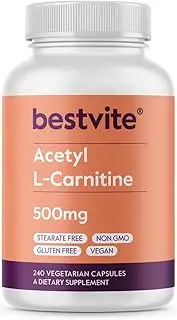 Acetyl L-Carnitine 500mg (240 Vegetarian Capsules) - No Stearates - Vegan - Non GMO - Gluten Free