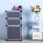 Bedside Cabinet Storage Cabinet Unit 3 Layers Nightstand Lamp Side Table Cabinet