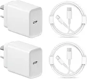 iPhone Fast Chargers【MFi Certified】 USB C Charger iPhone Charger Super Fast Charging 2Pack 20W USB-C Wall Charger Plug with USB-C to Lightning Cable 1.8m for iPhone 14/13/12/11/XS/XR/8/iPad