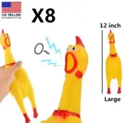 8x Large Fun Pet Dogs Shrilling Rubber Chicken Chew Sound Squeeze Screaming Toy