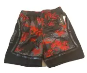And1 Tech Camo Baskeball Shorts 11” Mens Large Black Red Streetball And One