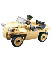 New: Sluban B0690 Kids Building Block Brick Army military WWII German Tub Car