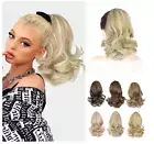 Short Wavy Ponytail Extension 11 Inch Drawstring Ponytail for Women Natural Look