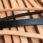 Leather Flat Cord Strip, Black or Pale Brown 5mm x 2 or 3 x 2mm Cowhide String