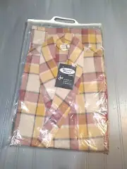 Vintage Mens Medium Dressing Gown Robe Shawl Collar Polyester Cotton NEW NOS