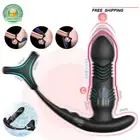 Rotating r Anal Vibrator Cock Ring Prostate Massage Butt Plug Men Sex Toy AU
