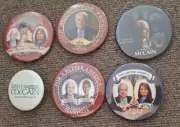 6 John McCain / Sarah Palin 2008 Campaign Buttons