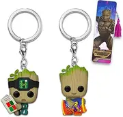 Groot Funko Pop Keychain Set - Bundle of 2 Marvel Keychain Figures of Groot Plus Bookmark | Guardians of the Galaxy Mini Figure Set for Kids, Teens, Groot Funko Pop Keychain