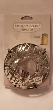 YANKEE CANDLE ILLUMA-LID SILVER TREES CANDLE TOPPER