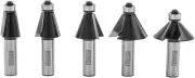 Torquata Chamfer Set 5-Pieces 1/2in Router Bits for Woodworking Finishing