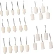 BUGUUYO 30Pcs Wool Polishing Wheel Set for Jewelry Glass and Mechanical Parts Buffing Pads for Smooth Finish Includes Various and Shapes for Versatile Use