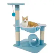 28" Sisal Cat Climb Holder Cat Tower w/ Hammock Scratching Post and Perches