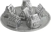 Nordic Ware Platinum Cozy Village Baking Pan, Silver