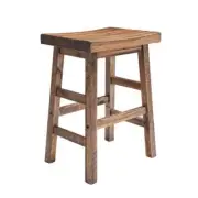 Alaterre Furniture Bar Stool 19"W26"H Backless Solid Wood Counter-Height Brown