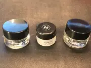 3 CHANEL EMPTY GLASS JARS FOR TRAVEL - USED