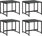 vidaXL Garden Stools 4 pcs Black Steel and Textilene