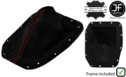 RED STITCH SUEDE GEAR BOOT+PLASTIC FRAME BRACKET FITS NISSAN 300ZX 89-96 (for: Nissan)